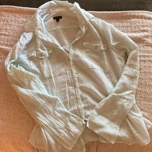 Light weight Aqua Summer button up Talbots